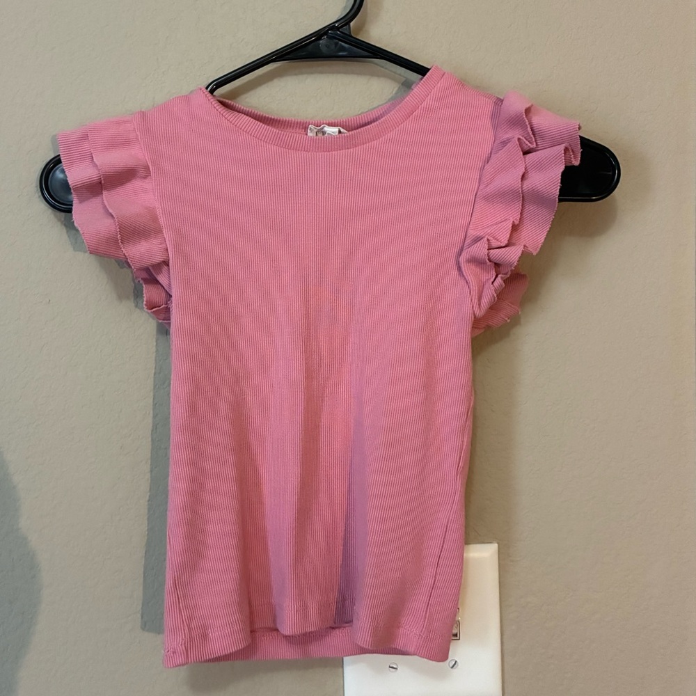 Pink Ruffle Sleeve Kids Top